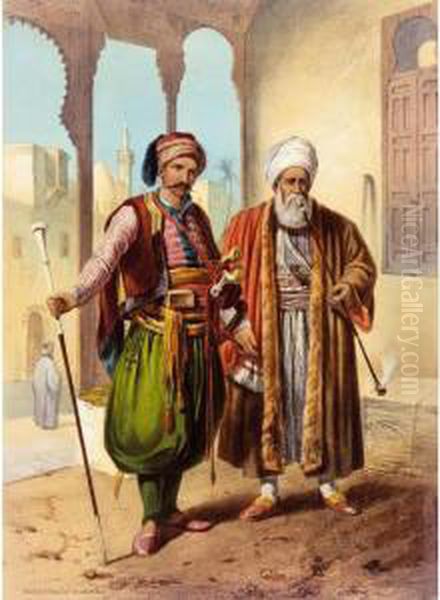 Achille Constant Theodore Emile And James Augustus St. John. Oriental Album. Characters, Costumes And Modes Of Life, In The Valley Of The Nile... With Descriptive Letter-press, By James Augustus St. John. London: James Madden Oil Painting by Emile Prisse d'Avennes