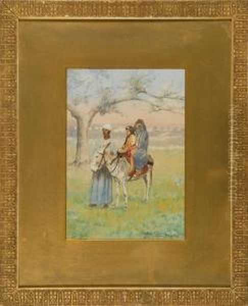 A Moorish Family Oil Painting by J. Ambrose Pritchard