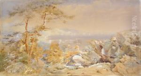 View Of Killiney Bay From Kilruddery Oil Painting by Thomas Pritchard