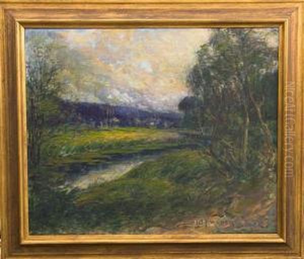 Landscape With Stream Oil Painting by Sidney W. Probert