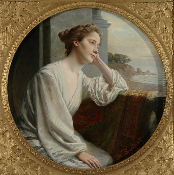 Lady On A Terrace Oil Painting by Georg Balthasar Probst