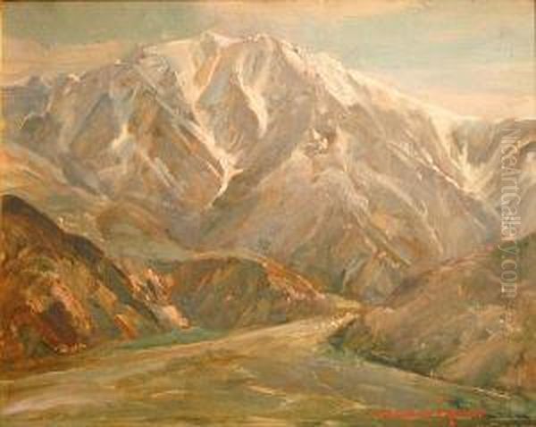 Untitled (a Trail Through The Mountains) Oil Painting by Thorwald Probst