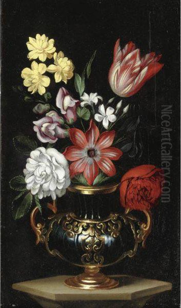 Natura Morta Con Vaso Di Fiori Oil Painting by Carlo Antonio Procaccini