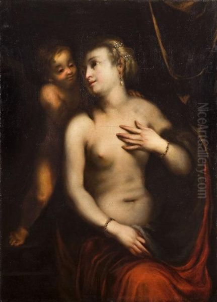 Venere E Amore Oil Painting by Ercole Ii Procaccini