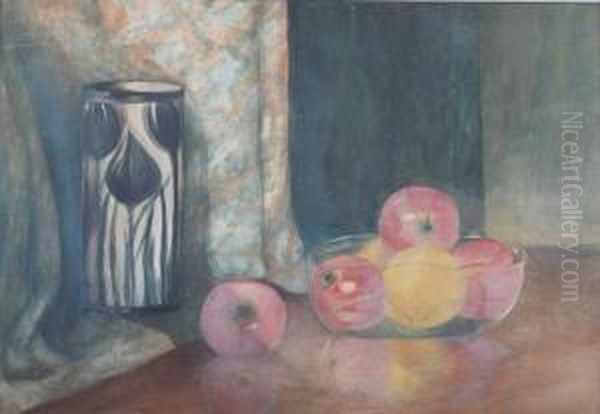 Still Life Of Fruit And A Vase Oil Painting by Ernest Procter