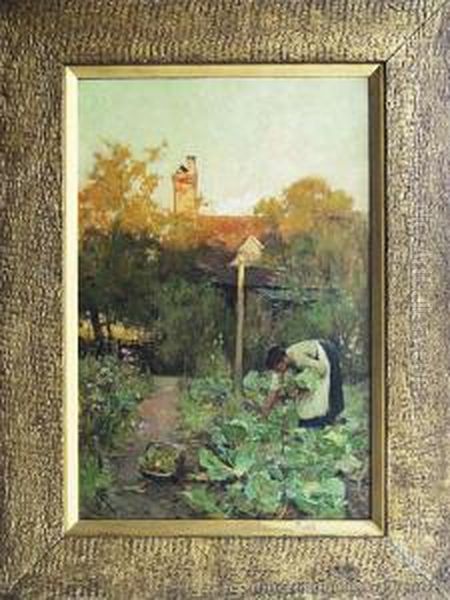 The Cottage Gardener Oil Painting by Adam Edwin Proctor