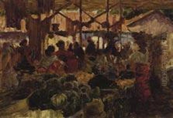 Market Place Oil Painting by Robert Field Proctor