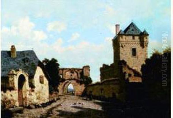 Les Remparts Du Chateau Oil Painting by Hector Pron