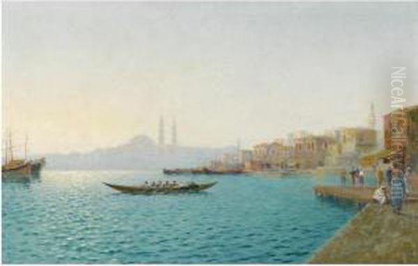 The Bosphorus Oil Painting by Emilios Prosalentis