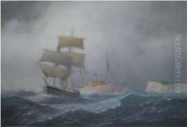 Boats Oil Painting by Spyridon Prosalentis