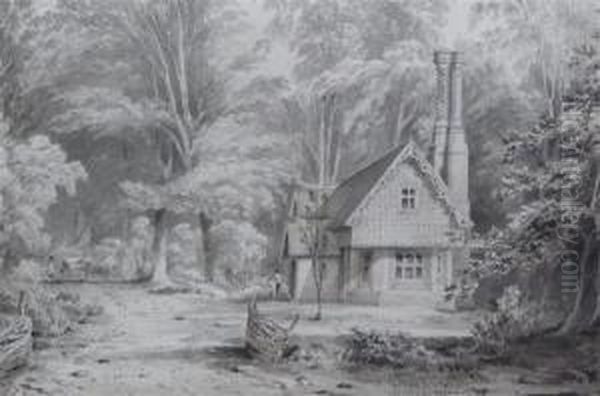 Gamekeepers Lodge Of Sir Wm Heathcote At Thursby, Hants Oil Painting by George Frederick Prosser