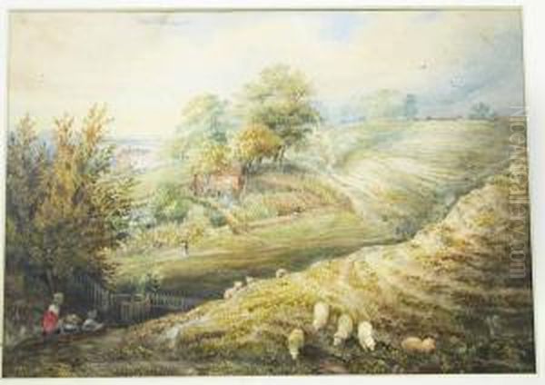 St Giles Hill, Winchester Oil Painting by George Frederick Prosser