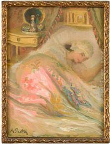 Giovane Donna Dormiente Oil Painting by Alfredo Protti