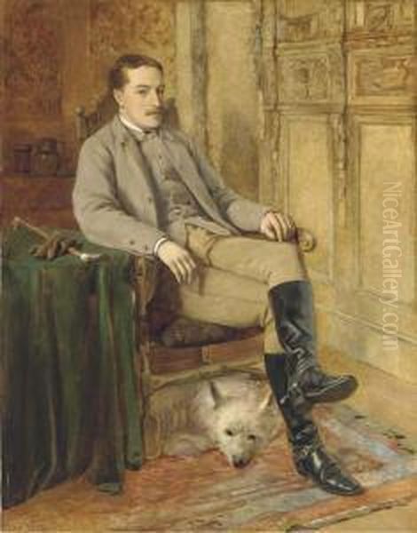 Portrait Of R.w.r Oil Painting by William Proudfoot