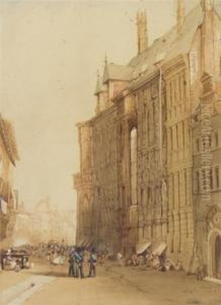 Hotel De Ville Oil Painting by Samuel Prout