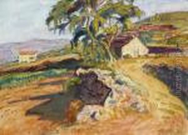 Paysage A Sainte-afrique Oil Painting by Victor Prouve