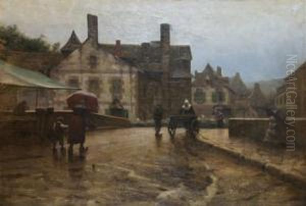 Rainy Day In Pont Aven Oil Painting by Clifford Provost Grayson