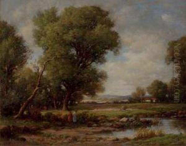 The Pool In The Meadow Oil Painting by James Christie Prowett