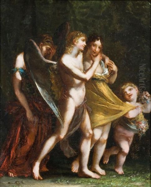 L'amour Seduit L'innocence, Le Plaisir L'entraine, Le Repentir Suit Oil Painting by Pierre-Paul Prud'hon