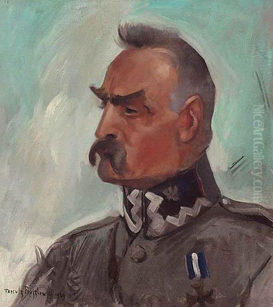 Portret Marszalka Pilsudskiego Oil Painting by Tadeusz Pruszkowski