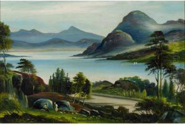 Four Untitled Landscapes Oil Painting by George Willis Pryce