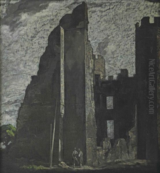 Cowdray Ruins Oil Painting by James Ferrier Pryde