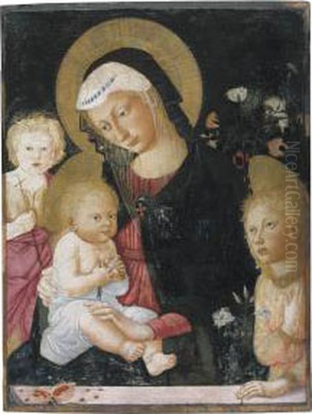 The Madonna And Child With A Goldfinch Oil Painting by Pier Francesco Fiorentino Pseudo