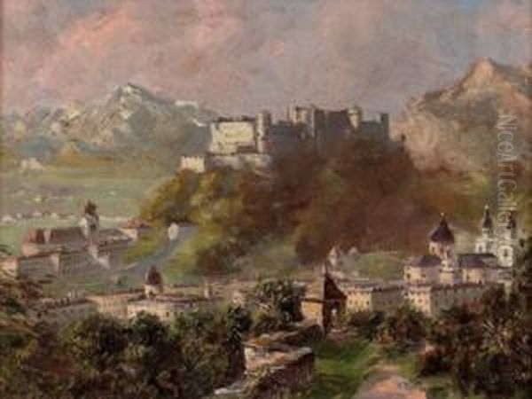 Blick Auf Salzburg Oil Painting by Erwin Puchinger