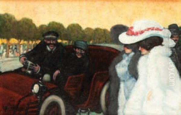 Rencontre En Automobile Oil Painting by Louis Pueehmagre