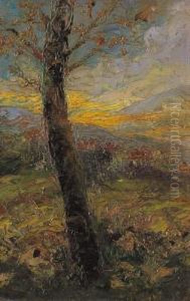 L'albero Oil Painting by Clemente Pugliese Levi