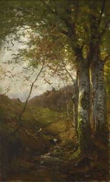 Waldbach Oil Painting by Victor Puhonny