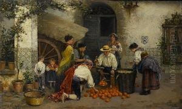 The Orange Seller Oil Painting by Gabriel Puig Roda