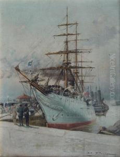 Fragata Gral. Baquedano-chile Oil Painting by Domingo Puig Y Sauret