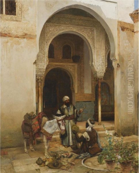 An Arab Merchant Oil Painting by Clement Pujol de Guastavino