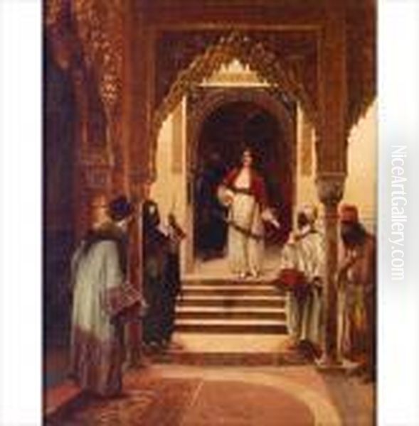 Interieur De Palais En Orient Oil Painting by Clement Pujol de Guastavino