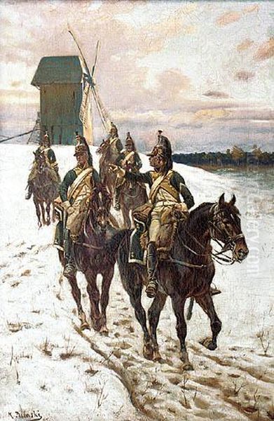 Zwiad Kirasjerow Oil Painting by Kazimierz Pulaski