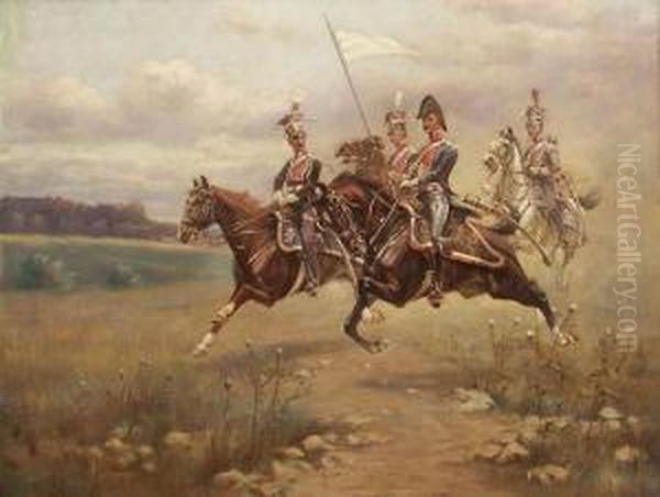 Ulani Ksiestwa Warszawskiego Oil Painting by Kazimierz Pulaski