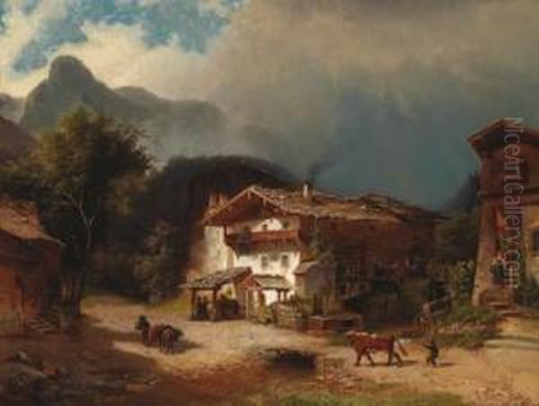 Vita Paesana Oil Painting by Gottfried Johann Pulian