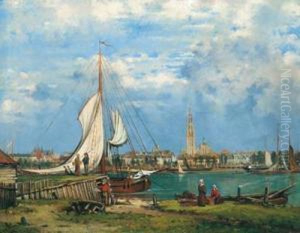 Ansicht Von Antwerpen Oil Painting by Louis Pulinckx