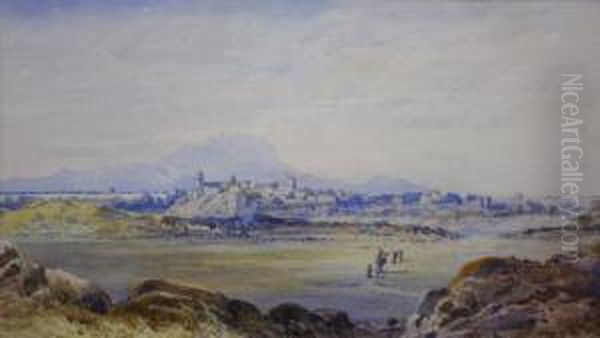 Prospect Of A Distant Town, Possibly Madras Oil Painting by Ayrton, Colonel Pullan