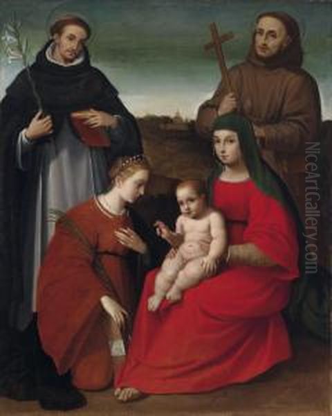 Madonna With Child Oil Painting by Biagio Pupini