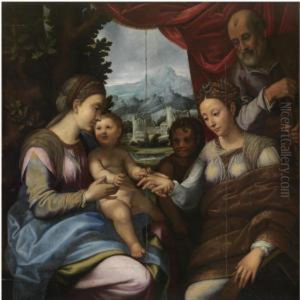 The Mystic Marriage Of St. Catherine Oil Painting by Biagio Pupini