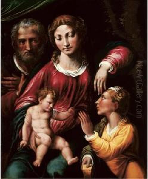 The Mystic Marriage Of Saint Catherine Oil Painting by Biagio Pupini