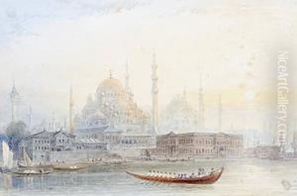 Three Views Of Constantinople Oil Painting by William Purser