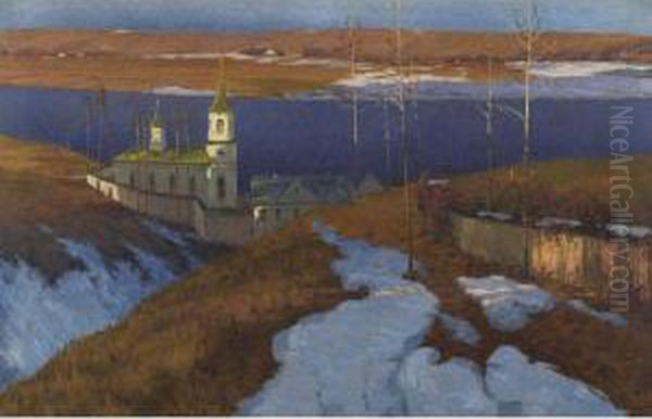 Orthodox Monastery In Latvia Oil Painting by Vilhelms Purvits