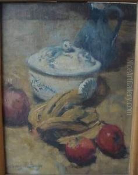 Bananes Et Pommes Oil Painting by Marguerite Putsage