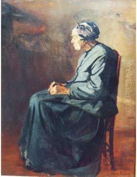 Vieille Femme Assise Oil Painting by Marguerite Putsage