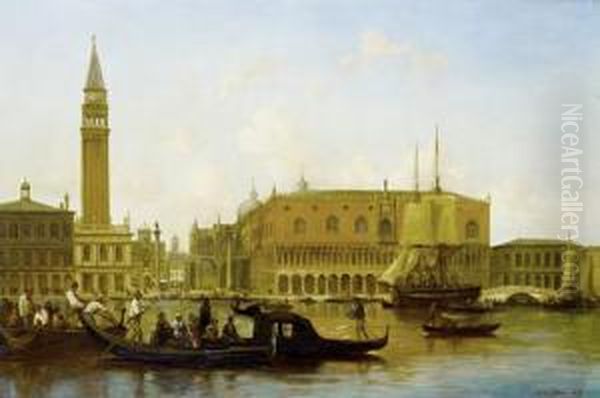 The Grand Canal, Venice Oil Painting by Josef Carl Berthold Puttner