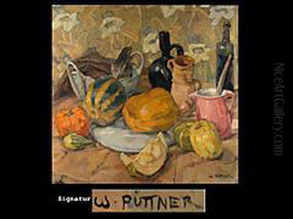 Stilleben Mit Melonen Oil Painting by Walter Puttner