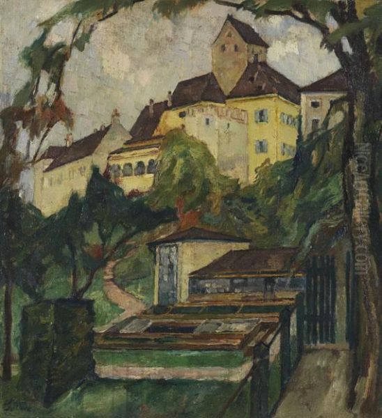 Schloss Seefeld Iv Oil Painting by Leo Putz